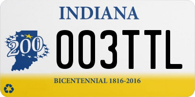IN license plate 003TTL