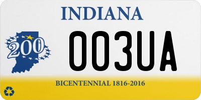 IN license plate 003UA