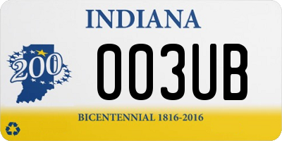 IN license plate 003UB