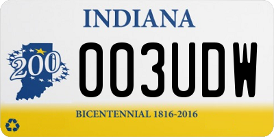 IN license plate 003UDW