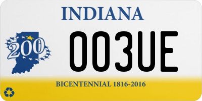 IN license plate 003UE