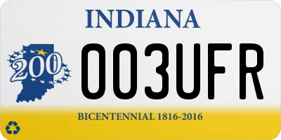 IN license plate 003UFR