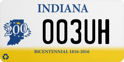 IN license plate 003UH