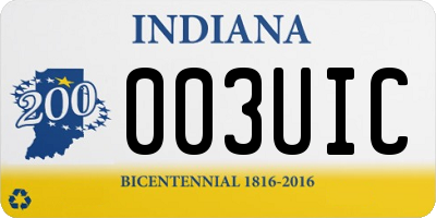 IN license plate 003UIC