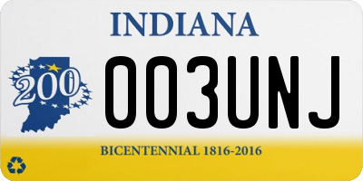 IN license plate 003UNJ