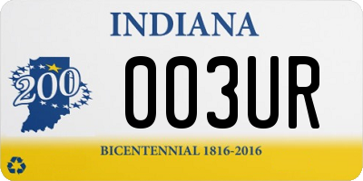 IN license plate 003UR