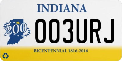 IN license plate 003URJ