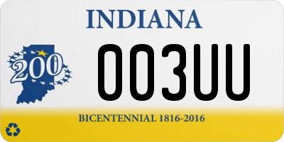 IN license plate 003UU