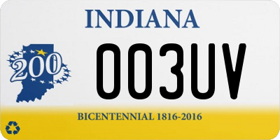 IN license plate 003UV