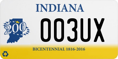 IN license plate 003UX