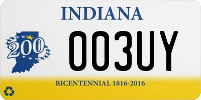 IN license plate 003UY