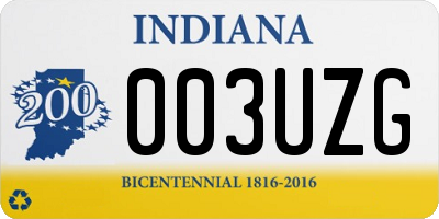 IN license plate 003UZG