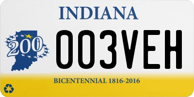 IN license plate 003VEH