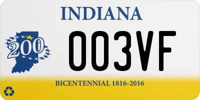 IN license plate 003VF