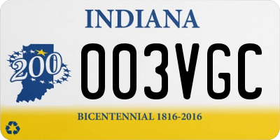 IN license plate 003VGC