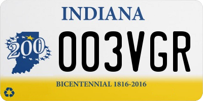 IN license plate 003VGR