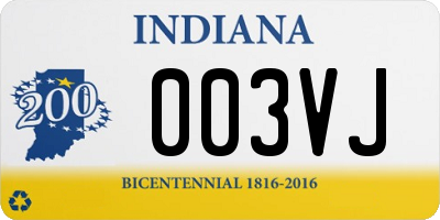 IN license plate 003VJ