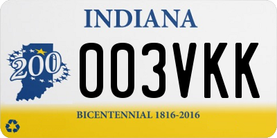 IN license plate 003VKK
