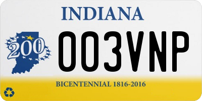 IN license plate 003VNP