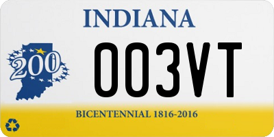 IN license plate 003VT