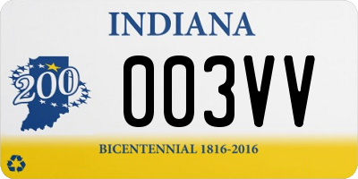 IN license plate 003VV