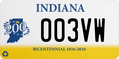 IN license plate 003VW