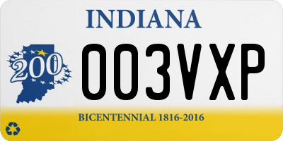 IN license plate 003VXP