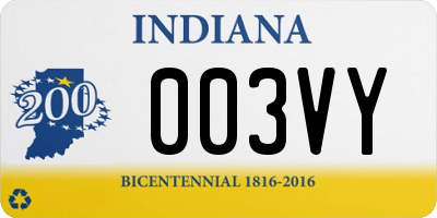 IN license plate 003VY