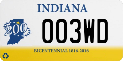 IN license plate 003WD