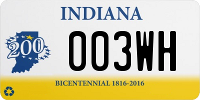 IN license plate 003WH