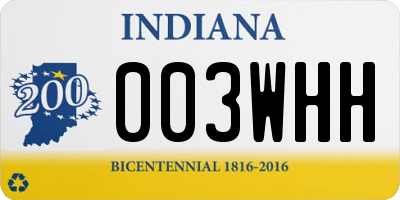 IN license plate 003WHH
