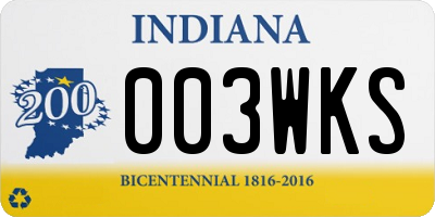 IN license plate 003WKS
