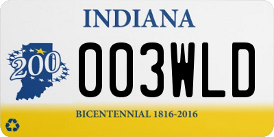 IN license plate 003WLD