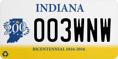 IN license plate 003WNW