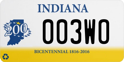 IN license plate 003WO