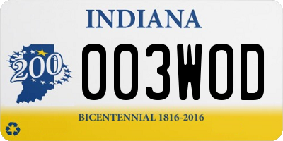 IN license plate 003WOD