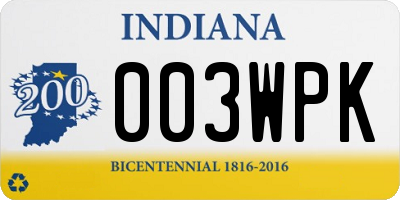 IN license plate 003WPK