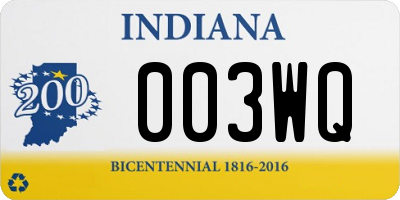 IN license plate 003WQ