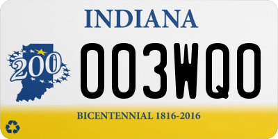 IN license plate 003WQO
