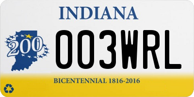 IN license plate 003WRL