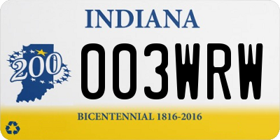 IN license plate 003WRW