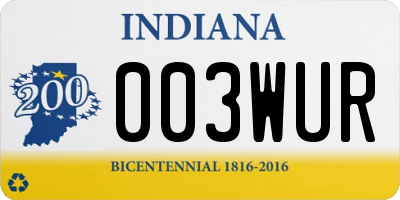 IN license plate 003WUR