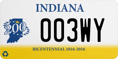 IN license plate 003WY