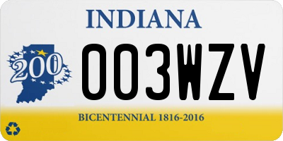 IN license plate 003WZV