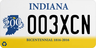 IN license plate 003XCN