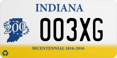 IN license plate 003XG