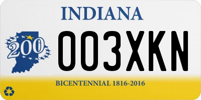 IN license plate 003XKN