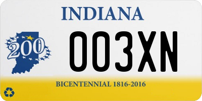 IN license plate 003XN