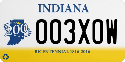 IN license plate 003XOW