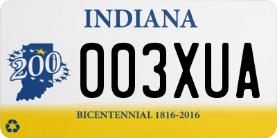 IN license plate 003XUA